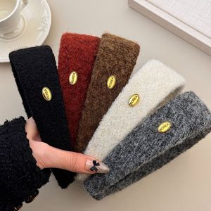 Autunno inverno elegante Versatile fascia larga in lana etichetta oro fermaglio per <span class=keywords><strong>capelli</strong></span> per corona alta per <span class=keywords><strong>capelli</strong></span> randagi - Product Image 2