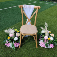 Chaise de Salle à Manger en Métal de Luxe Économique YWJ pour Mariage, Chaises de Salle à Manger pour Cafétéria avec Dossier Croisé en Bois, Chaises de Restaurant en Bois