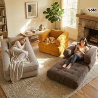 Fauteuil inclinable moderne en tissu, pliable, pour une personne, avec compression sous vide et particules d'éponge, pour salon et rangement domestique