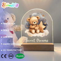 Veilleuse LED 3D en acrylique personnalisée pour propriétaires de magasins de bébés et d'enfants Neonawall, alimentée par USB, pour chambre d'enfant, cadeau d'anniversaire, décoration