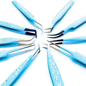 Pinzas para Pestañas con Punta de Fibra Antiestática, Agarre Antideslizante, Acero Inoxidable, Herramienta para Extensión de Pestañas, Venta al Por Mayor - Product Image 1
