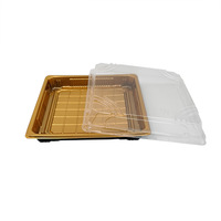 JY-81209 Best Seller Boîte à sushi rectangulaire jetable en plastique PS avec couvercle transparent Boîte à sushi