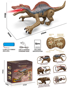 Modèle de <span class=keywords><strong>dinosaure</strong></span> <span class=keywords><strong>télécommandé</strong></span> à 5 canaux, petit <span class=keywords><strong>Velociraptor</strong></span>, Spinosaurus, D-Rex, Dilophosaurus, marche, avec lumière - Product Image 3