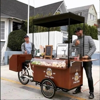 Nouvelle annonce Rétro américain en bois massif Mobile Reverse Riding Food Cart Night Market Scenic Stands promotionnels