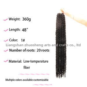 Perruque longue bouclée en soie basse température, double trame, tressée au crochet, 48 pouces, vente en gros directe usine, Shandong - Product Image 3