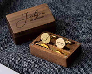 Set di artigianato in legno da <span class=keywords><strong>sposo</strong></span> gemelli eleganti e fermacravatta per matrimoni e occasioni speciali <span class=keywords><strong>regalo</strong></span> per <span class=keywords><strong>sposo</strong></span>/<span class=keywords><strong>testimone</strong></span>/padre/uomo - Product Image 6