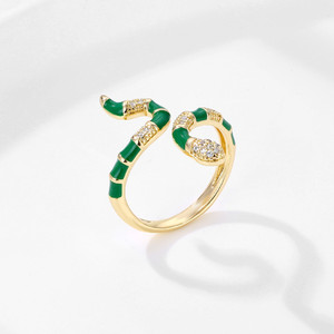 Bestseller Verstellbare Offene Schlangen-Messingringe mit Zirkonia 18K <span class=keywords><strong>Gold</strong></span> Vintage Schlangenförmiger Dünner <span class=keywords><strong>Ring</strong></span> für Damen und Herren - Product Image 5
