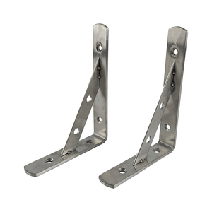 Soportes de Pared de Acero Inoxidable, Resistentes, en Ángulo de 90 Grados, 2 Piezas, Plateados - Product Image 3