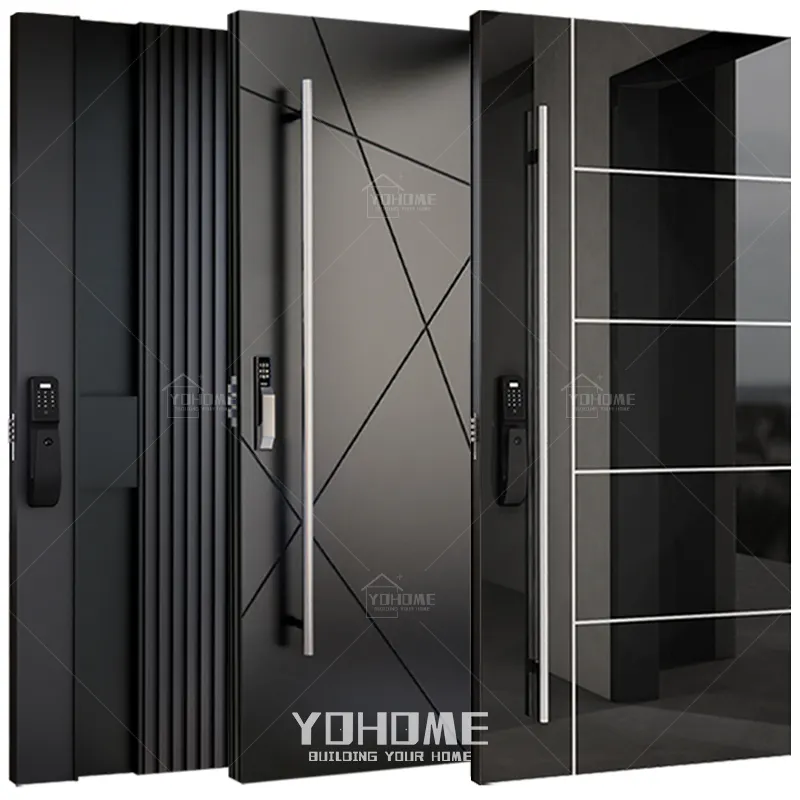 China top manufacturer modern villa cast aluminum entrance main doors stainless steel front entry doors security exterior doors
