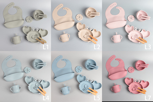 Service OEM ODM Eversoul, ensemble de vaisselle pour bébé en silicone de 9 pièces en forme de crabe, compatible micro-ondes, assiette pour bébé, ensemble d'alimentation pour bébé pour enfants - Product Image 4