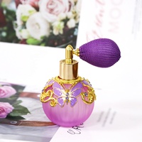 Flacon pulvérisateur de parfum rechargeable en verre vide de 50 ml, modèle papillon métallique breveté, avec pompe, pour huile, attar, type 'Air Ball' 59804