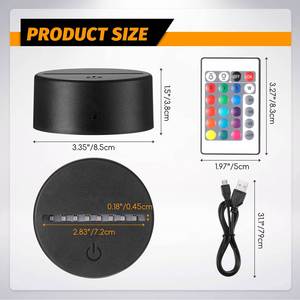 Quality Choice Creative 16 Color <b>USB</b> Portable Mini 3d Led Night Smart <b>Rechargeable</b> Decorative Acrylic Led Lamp - Product Image 2