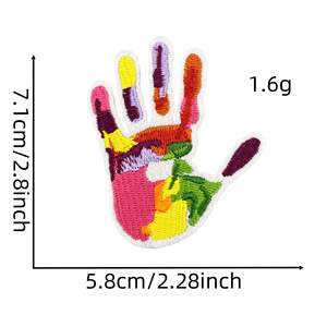New Embroidered Iron on rainbow Colorful Sun butterfly Heart Hand Mouth Patch for Clothing <b>Hat</b> <b>Bag</b> Decoration - Product Image 4