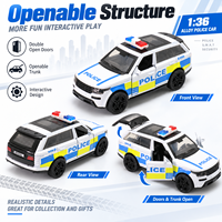 Vente en gros : Voiture de police moulée sous pression à l'échelle 1:36, modèle City Patrol, avec fonction de recul, portes ouvrables, X7 & Rover, SUV en alliage métallique, jouet avec sons et lumières