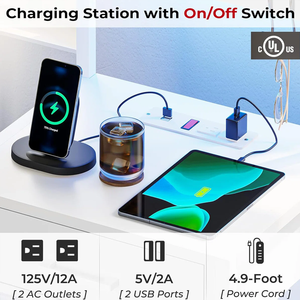 Table de chevet moderne en chêne blanc avec chargeur sans fil, ports USB, 3 tiroirs et éclairage LED pour chambre et salon - Product Image 6