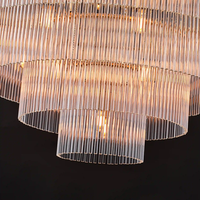 Lustre circulaire moderne de luxe en verre, luminaire suspendu multi-niveaux pour villa, salon, salle à manger, chambre à coucher, éclairage intérieur haut de gamme
