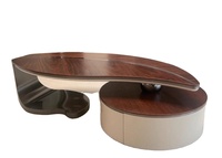 Table basse STG moderne en bois avec tiroirs de rangement en forme de feuille pour salon, mobilier de maison, style décoratif