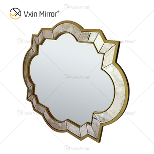<span class=keywords><strong>Miroir</strong></span> mural de luxe Antique doré WXM-1139 Unique pour salon - Product Image 3
