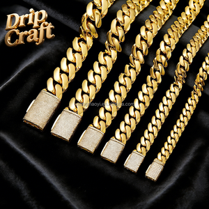 <span class=keywords><strong>Catena</strong></span> <span class=keywords><strong>Cubana</strong></span> Hip Hop 14K-18K in <span class=keywords><strong>Acciaio</strong></span> Inossidabile 904L Placcato Oro, Argento, Oro Rosa, 6mm-22mm, Logo Laser Gratuito - Product Image 2