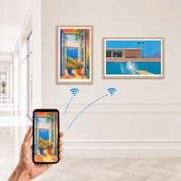 Alihh Wi-Fi MP3 Art Digital Picture Video Frame Clock Android OS 10.0 Écran LCD 32 pouces Cadre en bois massif Support à la clientèle