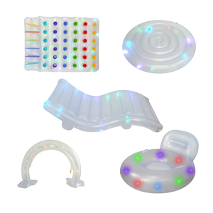 Led Inflatable nước Lounger bãi biển inflatables hồ bơi nổi nệm không khí LED Hồ bơi bơm hơi Float giường với được xây dựng trong gối - Product Image 1