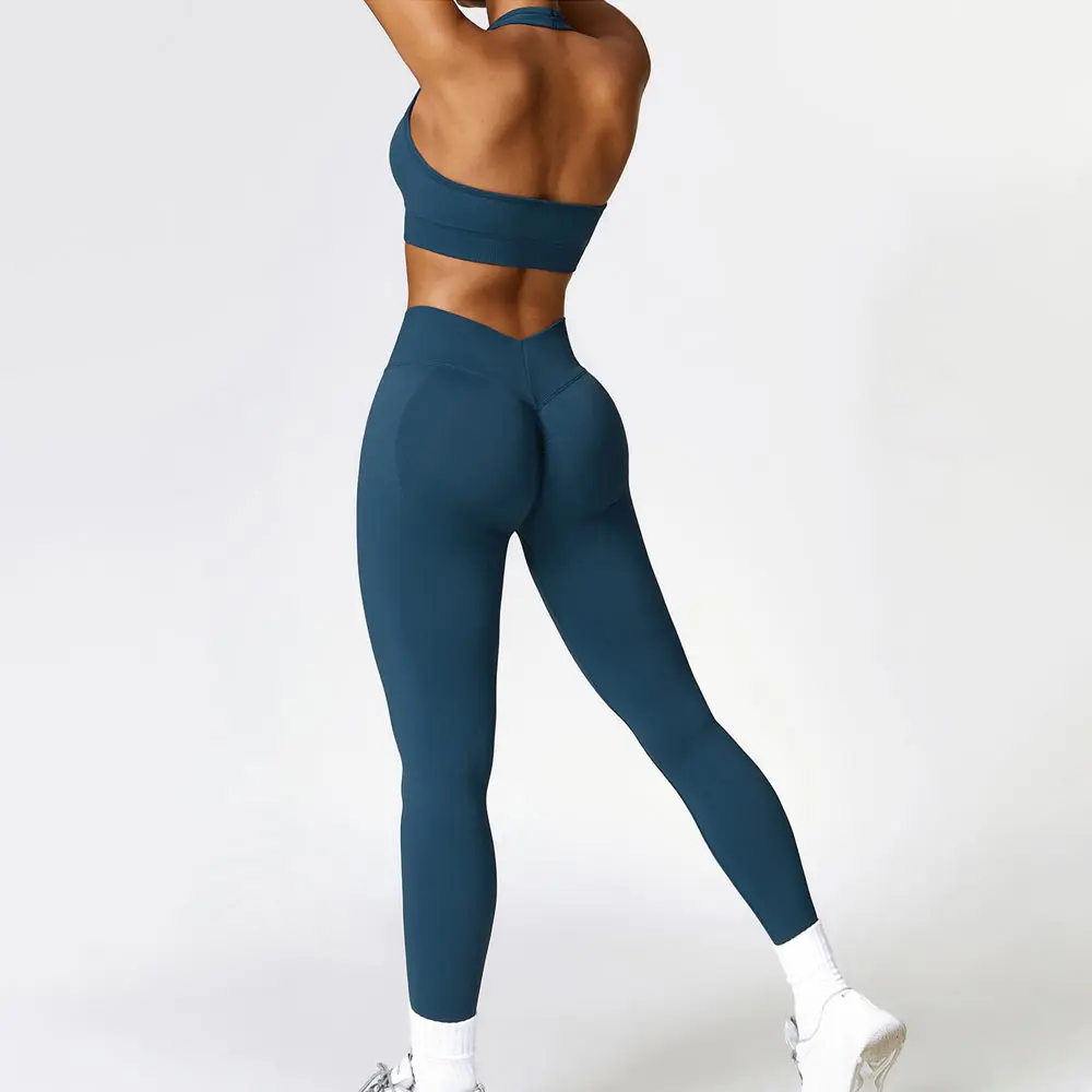 شعار مخصص قطعتان صالة رياضية Activewear تجريب حمالة صدر رياضية طماق اللياقة البدنية سلس النساء