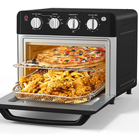 AOJA Grande friteuse 24L Four électrique micro-ondes Combo XXL 1800W Double friteuse 10 en 1 en acier inoxydable Four avec rôtisserie