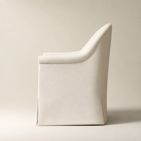 Fauteuil de salle à manger moderne de luxe rembourré avec jupe en cascade, chaise individuelle de designer à dossier arrondi pour la maison et l'hôtellerie