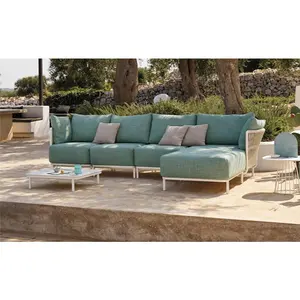 Chaise d'extérieur en aluminium Set de meubles en rotin Set de meubles en corde New Style Outdoor Rope Sofa Sets Funiture