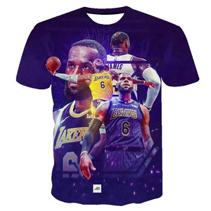 Spedizione Gratuita Little Emperor James <span class=keywords><strong>L</strong></span>-akers No. T-Shirt da Campionato con Stampa 3D Integrale, in Maglia da 180 Grammi, Casual a Maniche Corte - Product Image 6