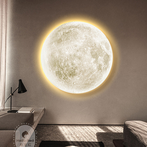 Lampada da Parete Moderna con Dipinti di Pietra Arenaria Lunare, Luce LED, Arte Minimalista da Parete, Decorazione Nordica per Casa, <span class=keywords><strong>Poster</strong></span> per Soggiorno e <span class=keywords><strong>Camera</strong></span> da <span class=keywords><strong>Letto</strong></span> - Product Image 4