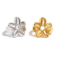 Bague ouverte en acier inoxydable en forme d'étoile de mer pour femme, couleur or, ajustable, pour l'index, bijoux 2026