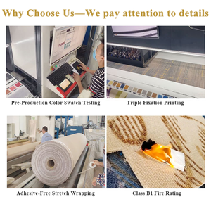 Tapis en nylon imprimé mur à mur ignifuge fabriqué à la machine pour chambres d'hôtel, cinéma et théâtre lavable pour la prière et les voitures - Product Image 3