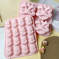 Style chinois Lion danse Koi chat Silicone moule bricolage bac à glace pour gâteau au chocolat décoration gâteau outils