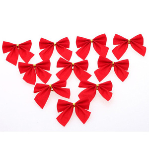 2026 New Christmas Decorations Christmas <b>Tree</b> Bow Pendant Gold Cloth Red Cloth Bow Wholesale - Product Image 1