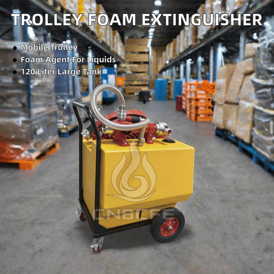 140L Trolley Foam Fire Extinguisher Wheeled Mobile Fire Suppression ...