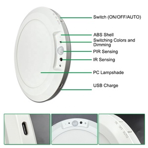 Rechargeable Motion Sensor <strong>Ceiling</strong> <strong>Light</strong> Indoor Outdoor Remote <strong>Battery</strong> Operated Flush Mount <strong>Ceiling</strong> <strong>Light</strong> 3000K 4000K 6000K - Product Image 3