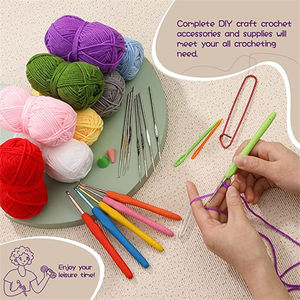 Kit de Ganchillo Amigurumi DIY, Kit de Herramientas para Tejer con Hilo Hecho a Mano, Set de Ganchillo con Patrón de Animales, Paquete de Iniciación para Principiantes - Product Image 3