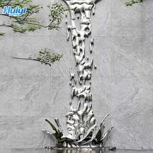 बड़े आउटडोर शॉपिंग मॉल धातु पानी की लहर प्रतिमा आधुनिक पॉलिश खोखले-बाहर स्टेनलेस स्टील लहर मूर्तिकला कस्टम रंग - Product Image 4