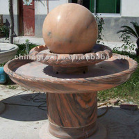 Fontaine d'eau décorative de jardin en marbre rotative, boule d'eau ronde, ornement de fontaine Feng Shui