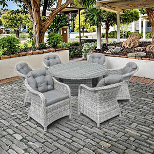 เฟอร์นิเจอร์รับประทานอาหารในสวนแบบทันสมัยสำหรับกลางแจ้งใน6-Seater พร้อมวัสดุหวายและกรอบอลูมิเนียมสำหรับรับประทานอาหารกลางแจ้ง - Product Image 3