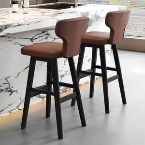 Tabourets <span class=keywords><strong>de</strong></span> <span class=keywords><strong>bar</strong></span> Antique rétro Village comptoir rustique nordique moderne grand meubles <span class=keywords><strong>de</strong></span> maison haute cuisine en cuir <span class=keywords><strong>chaise</strong></span> en bois tabourets <span class=keywords><strong>Bar</strong></span> - Product Image 3