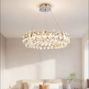 Techo claro luz Hotel restaurante sala de estar moderno redondo lujo K9 araña de cristal - Product Image 4