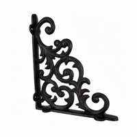 Support d'étagère décoratif en fonte, motif floral européen, style moderne, en métal, à fixation au sol, fait main pour la maison