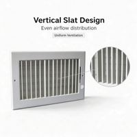 Grille d'aération commerciale en acier laminé à froid de haute qualité 12*6 à simple lamelle avec contrôle manuel de la direction de l'air