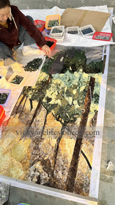 Mosaïque murale <span class=keywords><strong>en</strong></span> verre de luxe personnalisée, découpée à la main, pour la décoration du salon, avec un design de pots de fleurs, arts de la mosaïque - Product Image 2