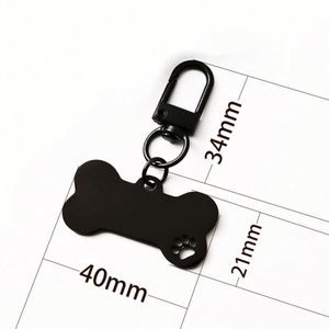 Factory Can <b>Customize</b> Blank Material Laser Engraving Printing logo Pet Pendant Bone Shape Dog Tag Stainless Steel <b>Keychain</b> - Product Image 2