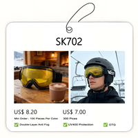 Lunettes de ski personnalisées OEM ODM d'usine, double couche anti-buée, protection UV 100%, compatibles avec les casques OTG, lunettes de snowboard