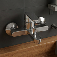 Robinet mélangeur mural en alliage de zinc pour baignoire, double trou, eau chaude et froide, pour salle de bain, en promotion