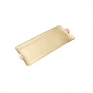 Plateau de service rectangulaire en métal couleur or, taille personnalisée, pour desserts et fruits, au prix le plus bas - Product Image 1